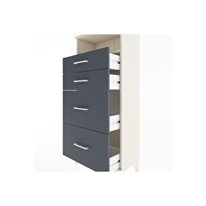 Hyperion Dolap Tek Raflı 4 Çekmeceli 60x44x134 Aytaşı-antrasit