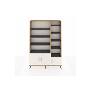 Arges Dolap 10 Raflı 3 Kapaklı 132x30x195 Çam-aytaşı/antrasit