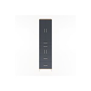 Hyperion Dolap 4 Raflı 4 Çekmeceli 4 Kapaklı 60x44x243 Çam-antrasit