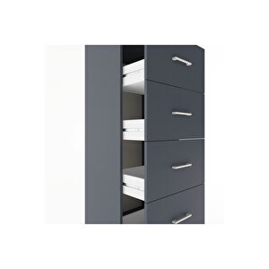Hyperion Dolap Tek Raflı 4 Çekmeceli 60x44x182 Antrasit-antrasit