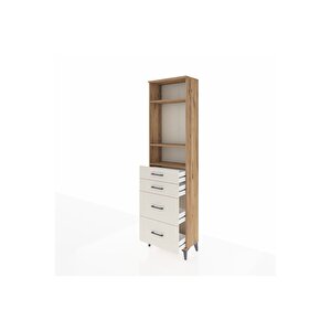 Arges Dolap 3 Raflı 4 Çekmeceli 60x30x221 Çam-aytaşı