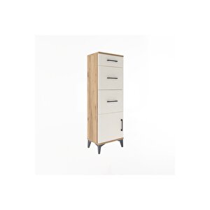 Arges Dolap 3 Çekmeceli Tek Kapaklı 44x30x134 Çam-aytaşı