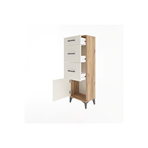 Arges Dolap 3 Çekmeceli Tek Kapaklı 44x30x134 Çam-aytaşı