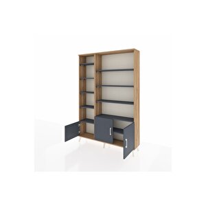 Arges Gardrop 10 Raflı 3 Kapaklı 132x30x195 Çam-antrasit