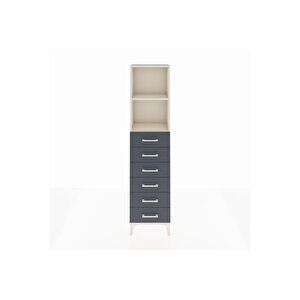 Arges Dolap 2 Raflı 6 Çekmeceli 44x30x182 Aytaşı-antrasit