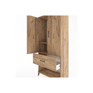 Hyperion Dolap 2 Raflı Tek Çekmeceli Tek Askılı 88x44x195 Çam-çam