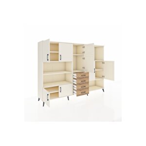 Hyperion Dolap 10 Raflı 4 Çekmeceli 8 Kapaklı 220x44x163 Aytaşı-aytaşı/çam