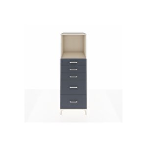 Kronos Dolap Tek Raflı 5 Çekmeceli 60x59x182 Aytaşı-antrasit