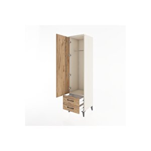 Hyperion Dolap Tek Raflı 2 Çekmeceli Tek Askılı 44x44x182 Aytaşı-çam
