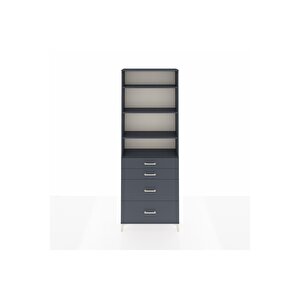 Arges Dolap 4 Raflı 4 Çekmeceli 88x30x243 Antrasit-antrasit
