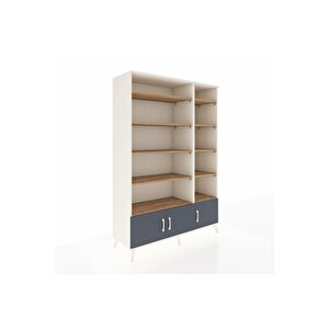 Hyperion Dolap 10 Raflı 3 Kapaklı 132x44x195 Aytaşı-antrasit/çam