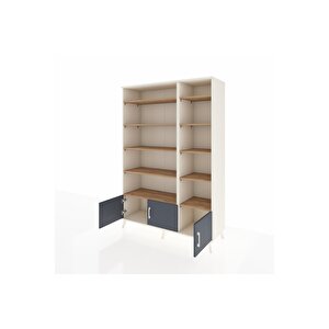 Hyperion Dolap 10 Raflı 3 Kapaklı 132x44x195 Aytaşı-antrasit/çam