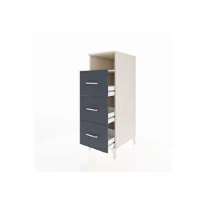 Kronos Dolap Tek Raflı 3 Çekmeceli 44x59x134 Aytaşı-antrasit