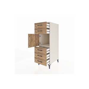 Kronos Dolap Tek Raflı 5 Çekmeceli Tek Kapaklı 44x59x134 Aytaşı-çam