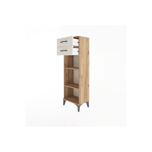 Arges Dolap 2 Raflı 2 Çekmeceli 44x30x134 Çam-aytaşı
