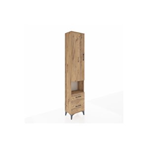 Arges Dolap 3 Raflı 2 Çekmeceli Tek Askılı 44x30x221 Çam-çam