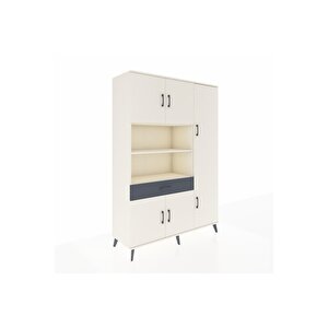 Hyperion Dolap 10 Raflı Tek Çekmeceli 6 Kapaklı 132x44x195 Aytaşı-aytaşı/antrasit