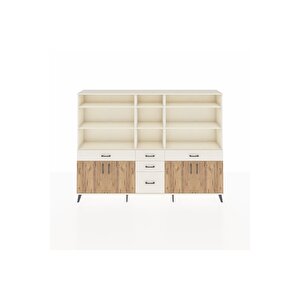 Arges Dolap 11 Raflı 5 Çekmeceli 4 Kapaklı 220x30x163 Aytaşı-çam/aytaşı