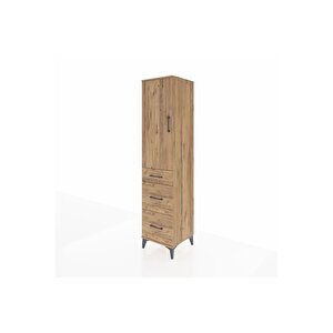 Hyperion Dolap 3 Raflı 3 Çekmeceli Tek Kapaklı 44x44x195 Çam-çam