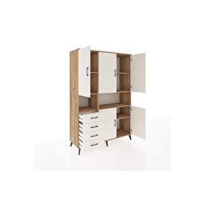 Hyperion Gardrop 7 Raflı 4 Çekmeceli 5 Kapaklı 132x44x195 Çam-aytaşı