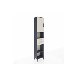 Arges Dolap 4 Raflı 2 Çekmeceli Tek Kapaklı 44x30x221 Antrasit-aytaşı