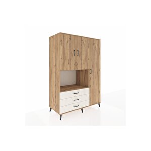 Kronos Dolap 7 Raflı 3 Çekmeceli 3 Kapaklı 132x59x195 Çam-çam/aytaşı