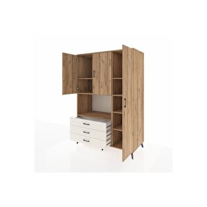 Kronos Dolap 7 Raflı 3 Çekmeceli 3 Kapaklı 132x59x195 Çam-çam/aytaşı