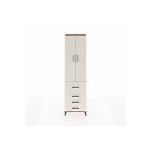 Arges Dolap 3 Raflı 4 Çekmeceli 2 Kapaklı 60x30x221 Çam-aytaşı