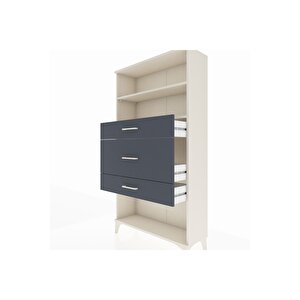 Arges Dolap 2 Raflı 3 Çekmeceli 88x30x163 Aytaşı-antrasit