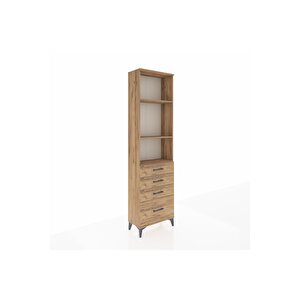 Arges Dolap 3 Raflı 4 Çekmeceli 60x30x221 Çam-çam