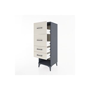 Hyperion Dolap 4 Çekmeceli 44x44x134 Antrasit-aytaşı