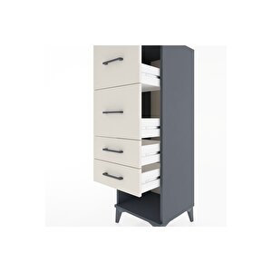 Hyperion Dolap 4 Çekmeceli 44x44x134 Antrasit-aytaşı