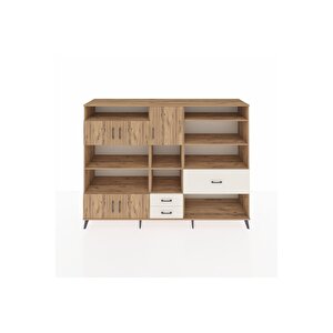 Hyperion Dolap 13 Raflı 3 Çekmeceli 5 Kapaklı 220x44x163 Çam-çam/aytaşı