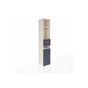 Hyperion Dolap 4 Raflı Tek Çekmeceli Tek Kapaklı 44x44x243 Aytaşı-antrasit