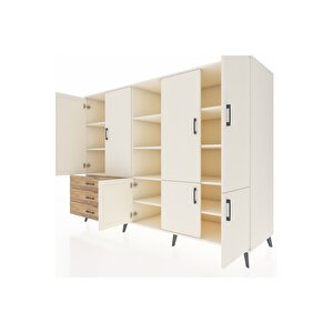 Kronos Dolap 11 Raflı 3 Çekmeceli 7 Kapaklı 220x59x163 Aytaşı-aytaşı/çam