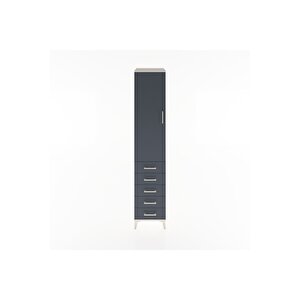 Hyperion Dolap 2 Raflı 5 Çekmeceli Tek Askılı 44x44x221 Aytaşı-antrasit