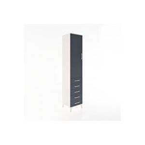 Hyperion Dolap 2 Raflı 5 Çekmeceli Tek Askılı 44x44x221 Aytaşı-antrasit