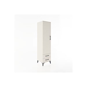 Hyperion Dolap Tek Raflı 2 Çekmeceli Tek Askılı 44x44x182 Aytaşı-aytaşı