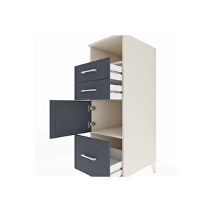 Kronos Dolap 2 Raflı 3 Çekmeceli Tek Kapaklı 44x59x134 Aytaşı-antrasit