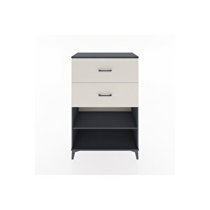 Hyperion Dolap Tek Raflı 2 Çekmeceli 88x44x134 Antrasit-aytaşı