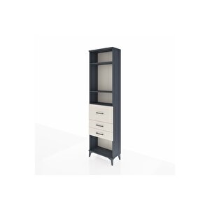 Arges Dolap 3 Raflı 3 Çekmeceli 60x30x221 Antrasit-aytaşı