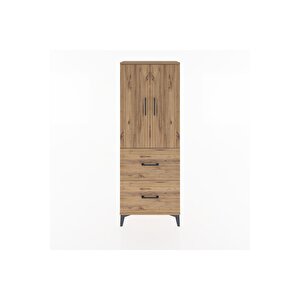 Arges Dolap 3 Raflı 2 Çekmeceli 2 Kapaklı 60x30x163 Çam-çam