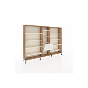 Arges Dolap 11 Raflı 3 Çekmeceli  220x30x163 Çam-aytaşı