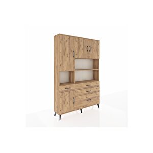 Arges Gardrop 9 Raflı 4 Çekmeceli 4 Kapaklı 132x30x195 Çam-çam