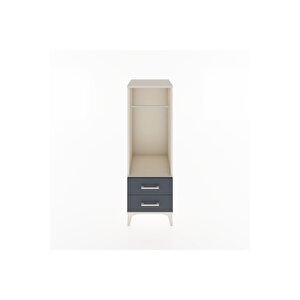 Hyperion Dolap Tek Raflı 2 Çekmeceli Tek Askılı 44x44x134 Aytaşı-antrasit