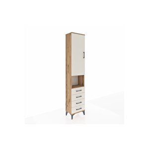 Arges Dolap 3 Raflı 4 Çekmeceli Tek Askılı 44x30x221 Çam-aytaşı