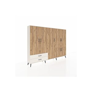 Arges Dolap 12 Raflı 2 Çekmeceli 7 Kapaklı 220x30x163 Aytaşı-çam/aytaşı
