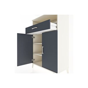 Hyperion Dolap 3 Raflı Tek Çekmeceli 2 Kapaklı 88x44x134 Aytaşı-antrasit
