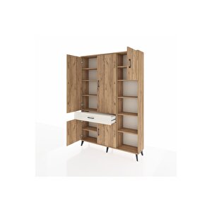 Arges Dolap 10 Raflı Tek Çekmeceli 5 Kapaklı 132x30x195 Çam-çam/aytaşı