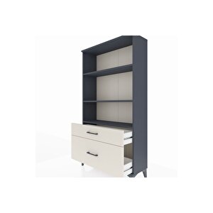 Arges Dolap 3 Raflı 2 Çekmeceli 88x30x163 Antrasit-aytaşı